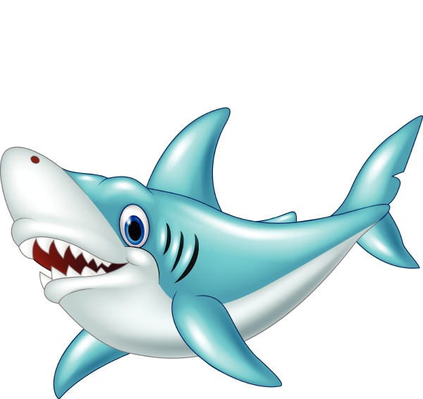 estilizado de dibujos animados tiburon enojado