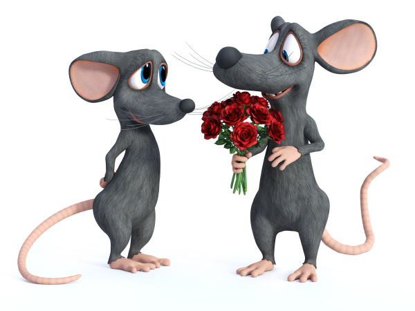Representación 3D de dos ratones de dibujos animados - Stockphoto #26627498  | Agencia de stock PantherMedia