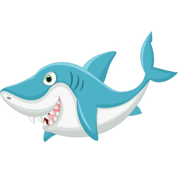 ilustracion de dibujos animados de tiburon