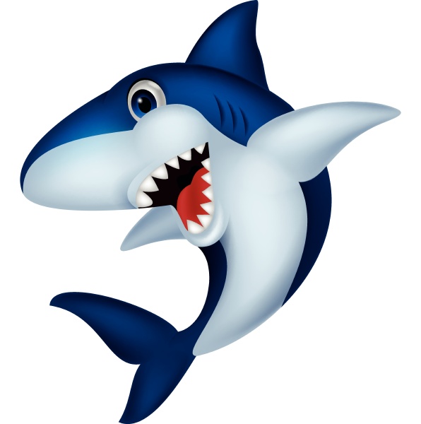 dibujos animados de tiburones sonrientes