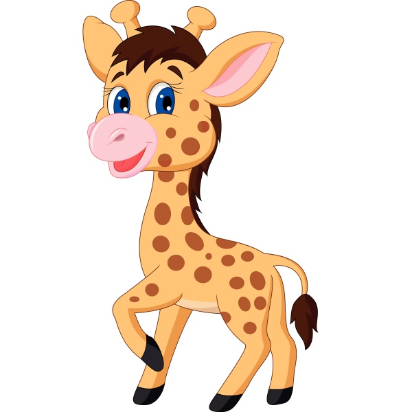 lindo bebe jirafa dibujos animados