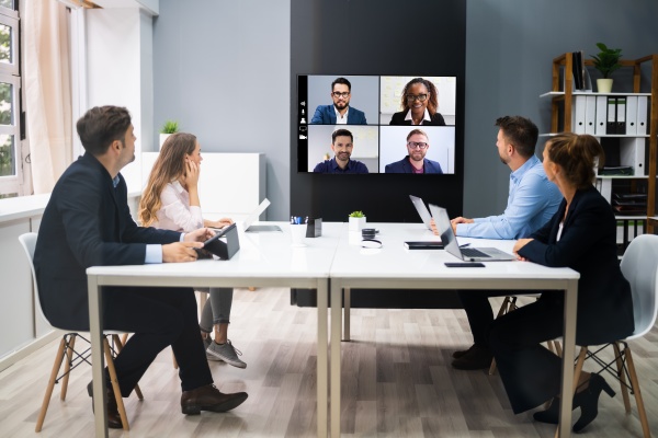 videoconferencia en linea reunion de negocios