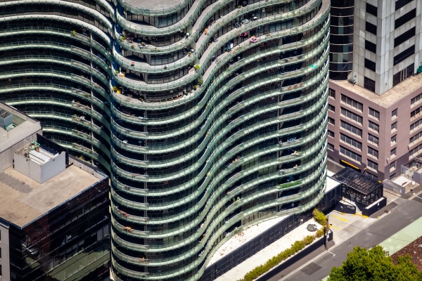vista aerea de un moderno edificio