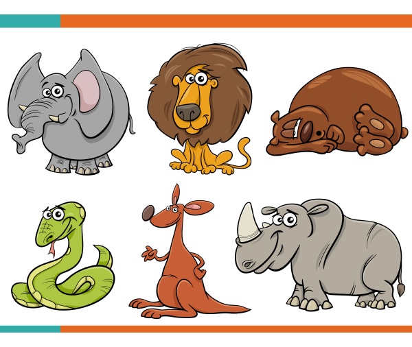 dibujos animados animales salvajes personajes de