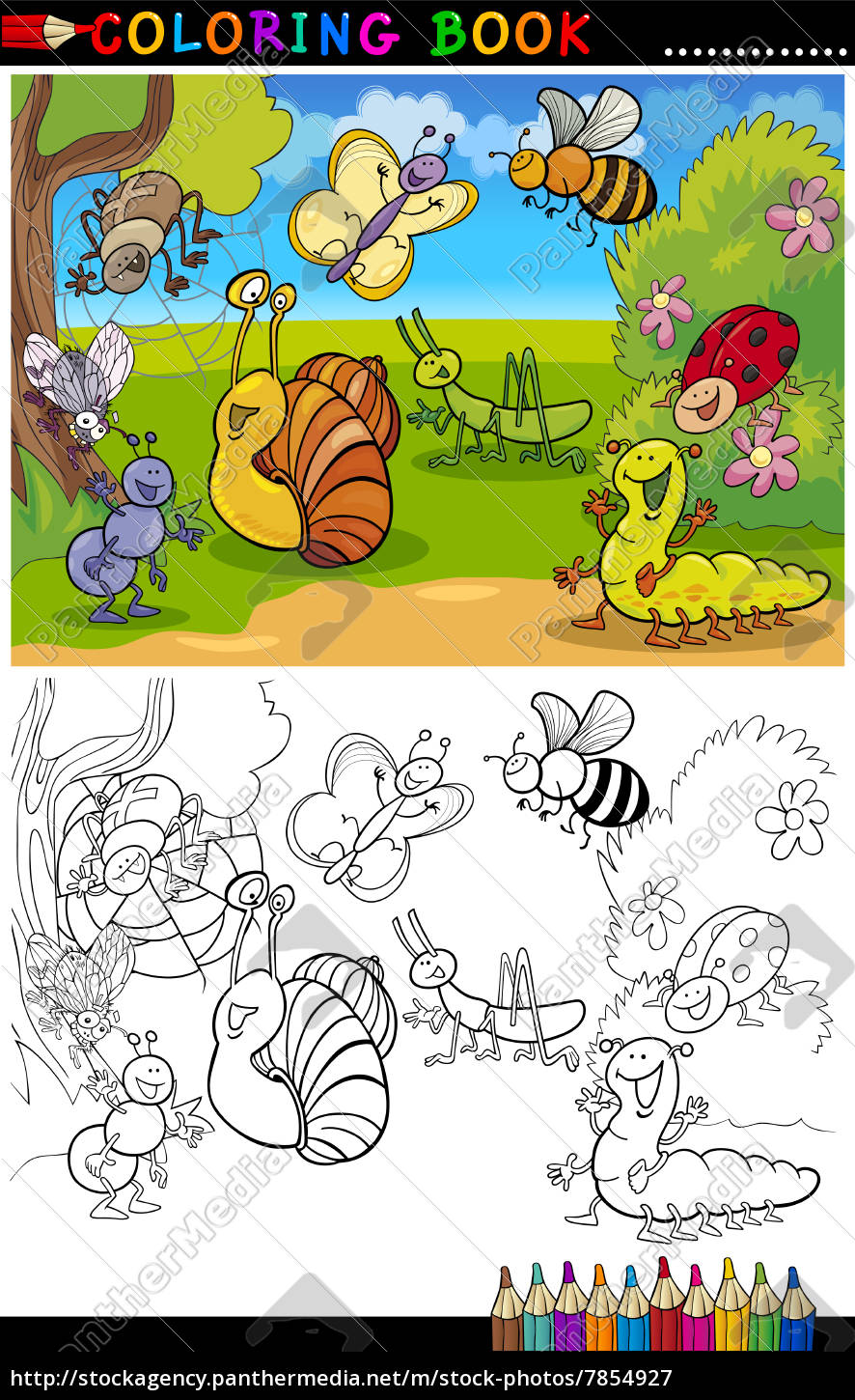 Libro Insectos y Bichos Libro de Colorear Para Niños: Páginas de