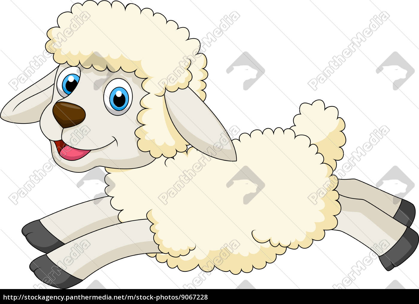 Lindo Ovejas De Dibujos Animados Saltando Stockphoto 9067228 Agencia De Stock Panthermedia