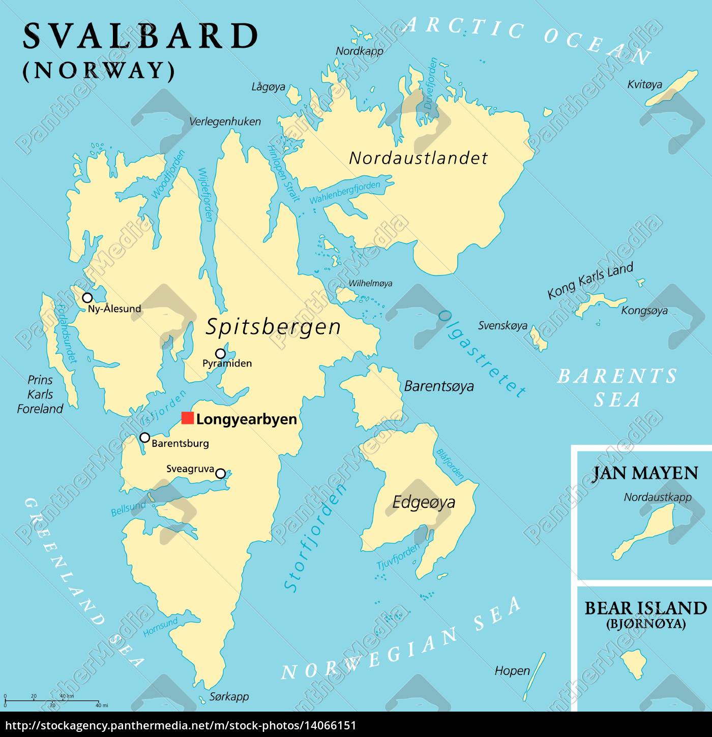 Mapa Pol Tico De Svalbard Stockphoto 14066151 Agencia De Stock   ~mapa Político De Svalbard 14066151 High 