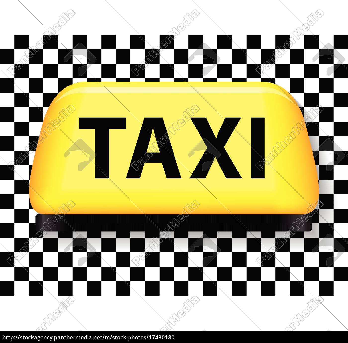 Señal de taxi con fondo a cuadros - Stockphoto #17430180