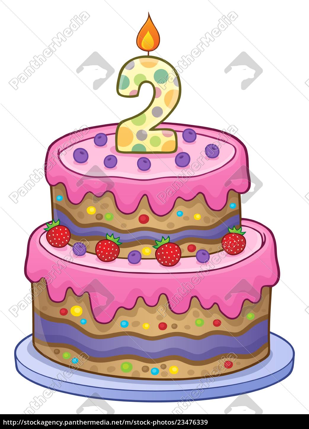 pastel de cumpleaños imagen de 2 años de edad - Foto de archivo #23476339