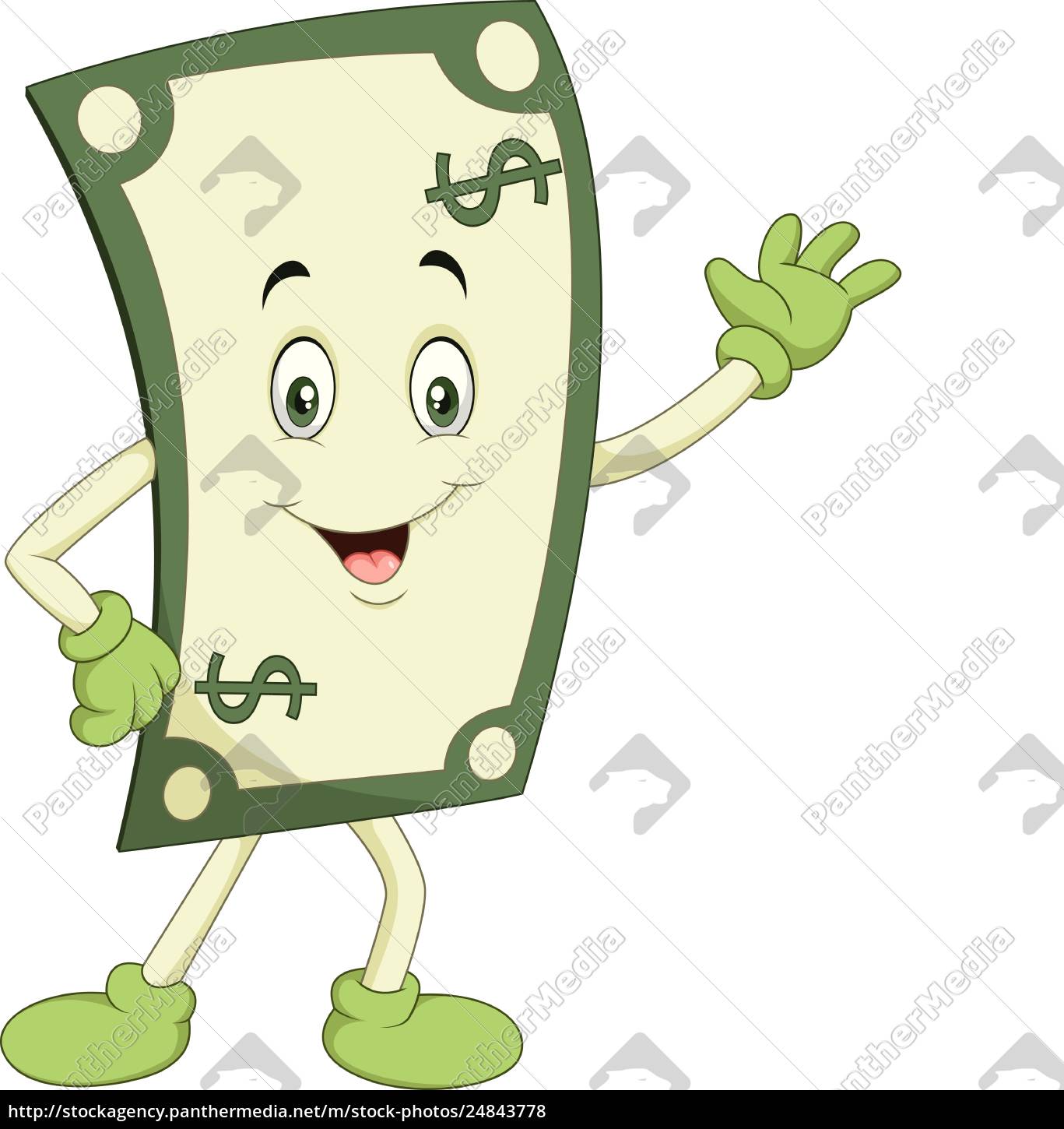 Dibujos Animados Feliz Dinero Aislado En Fondo Blanco Stockphoto