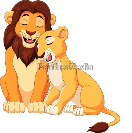 Pareja de leones de dibujos animados - Stockphoto #25728544 | Agencia de  stock PantherMedia