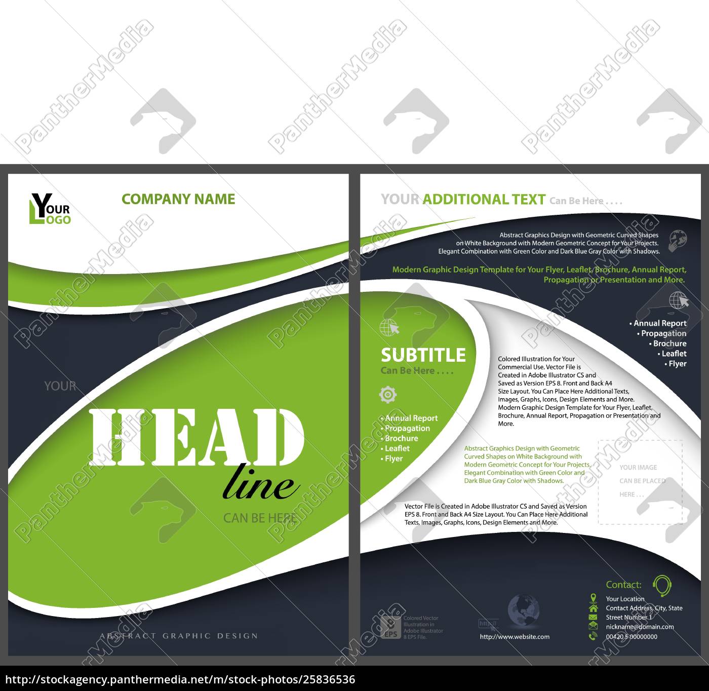 Plantilla De Flyer Moderno Con Formas Abstractas Stockphoto Agencia De Stock Panthermedia