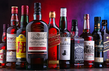 Enemistarse Delicioso Necesito Botellas de varias marcas mundiales de whisky - Derechos gestionados imágen  #26035200 | Agencia de stock PantherMedia